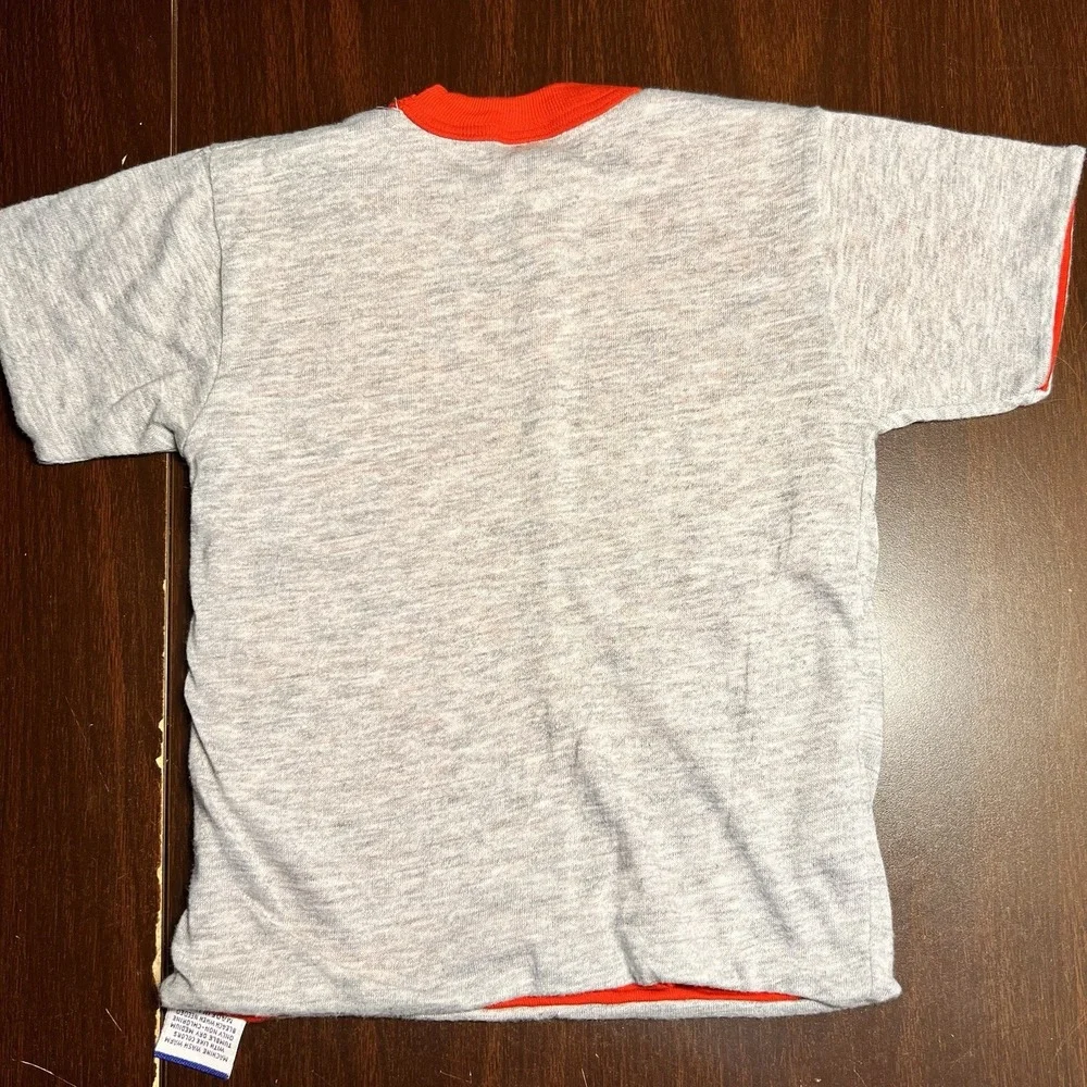 Vintage Donmoor Boys Reversible T-Shirt Red Gray Double Layer USA Sz 6–7 80s EUC